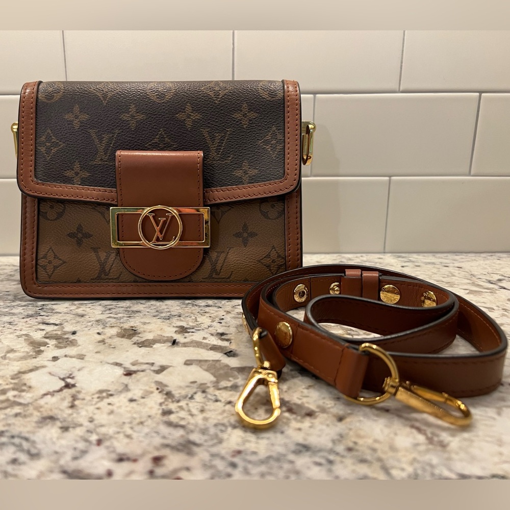 Louis Vuitton Dauphine Mini Tan and Brown Monogram Crossbody Bag